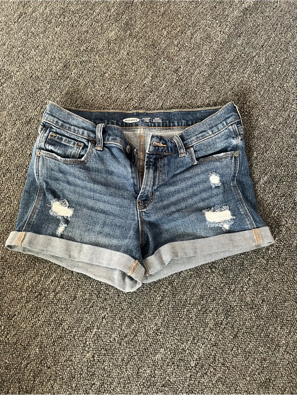 Women's Distressed Denim Shorts - Blue
